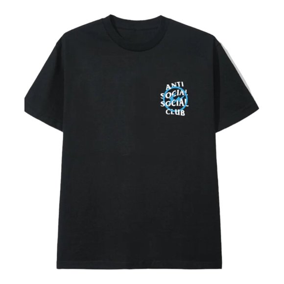 Anti Social Social Club x Fragment Blue Bolt Tee (FW19) Black - Picture 2 of 5